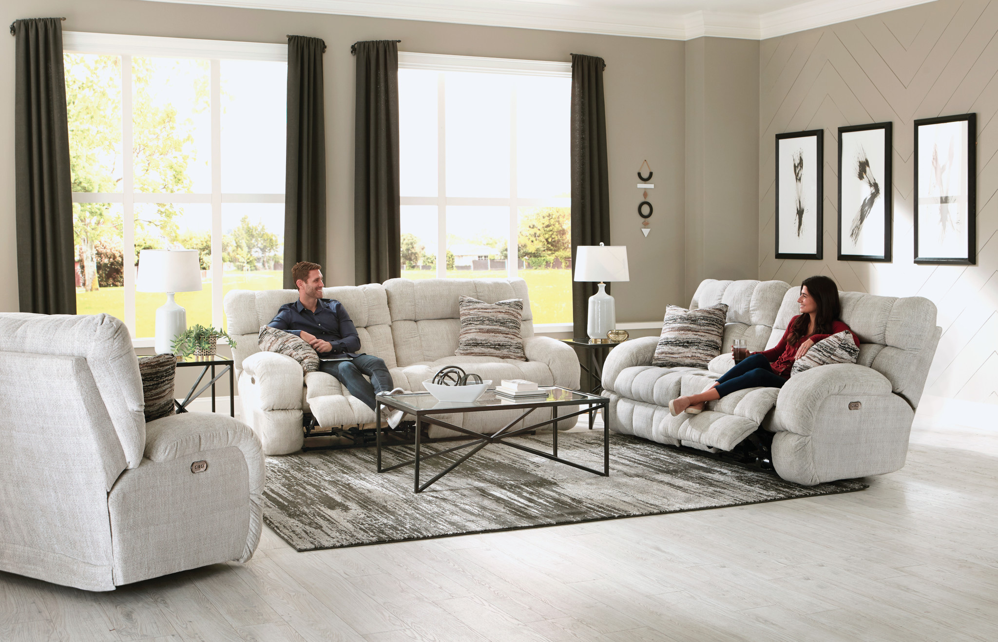 Ashland Layflat Reclining Console Loveseat - Buff