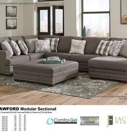 Crawford Armless Sofa - Charcoal