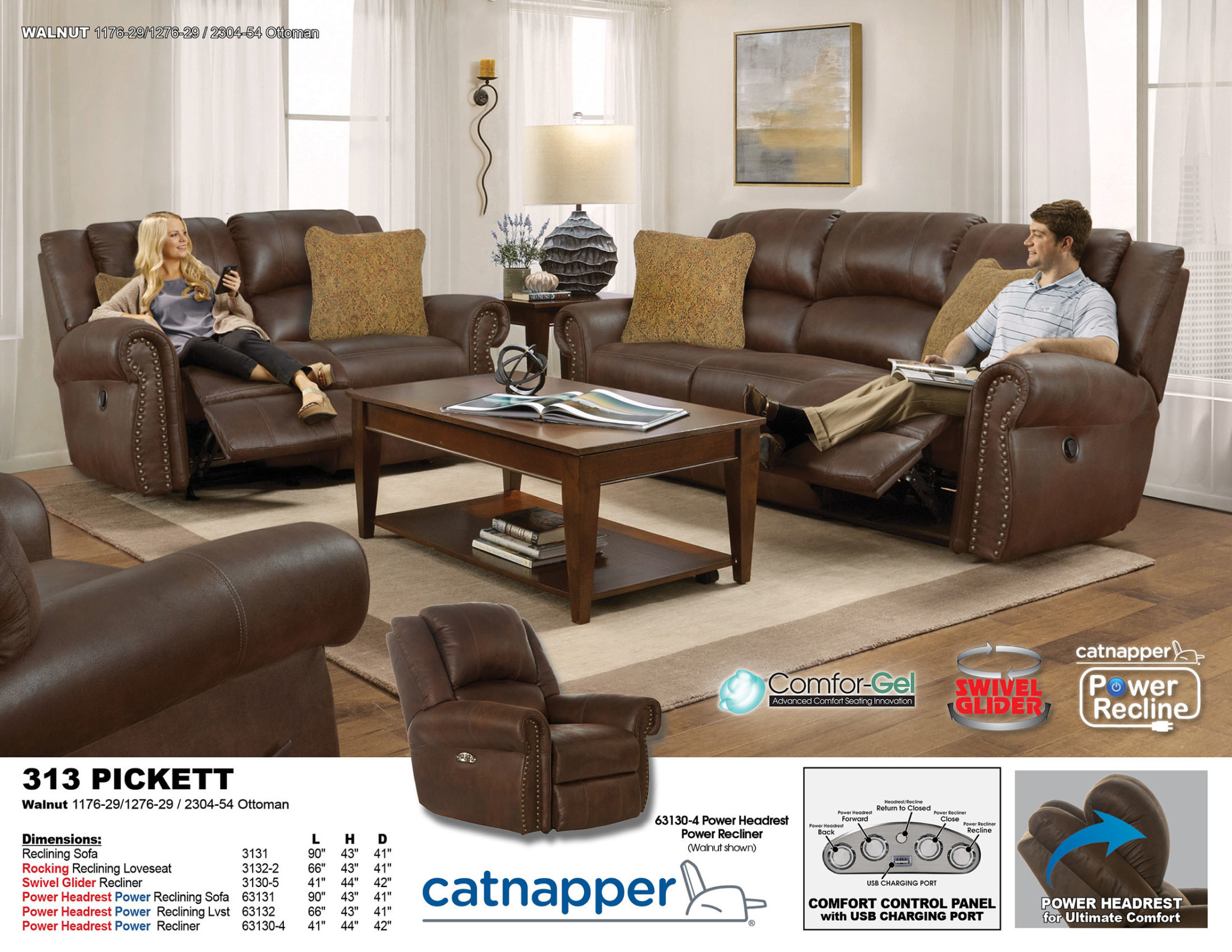 Jackson Furniture Pickett Recliner - Walnut