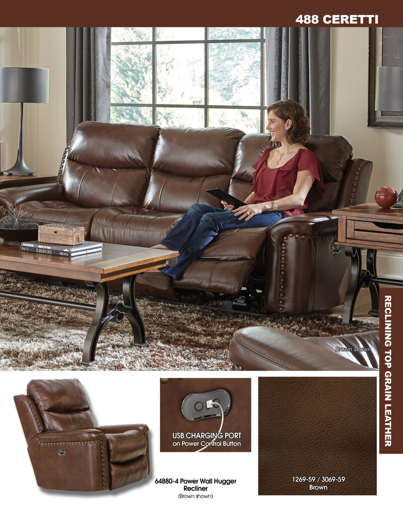 Jackson Furniture Ceretti Power Wall Hugger Recliner - Brown