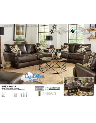 Pavia Loveseat Italian Leather - Chocolate (Must sale as set DISCO 12/25)