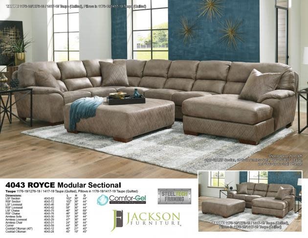 Royce RSF Section Sofa - Taupe (BROKEN)