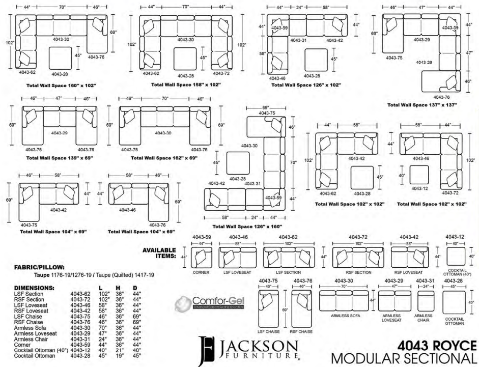 Royce LSF Chaise - Taupe