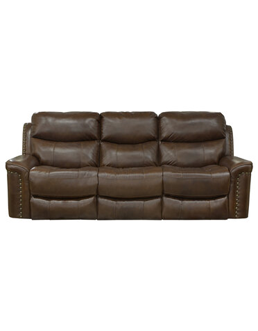 Ceretti Leather Power Reclining Sofa - Brown