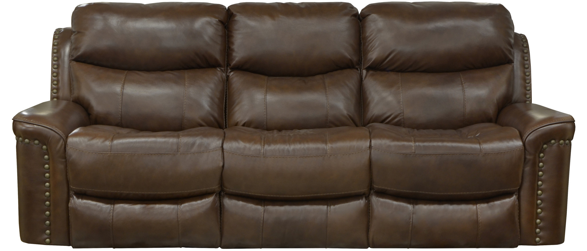 Ceretti Leather Power Reclining Sofa - Brown