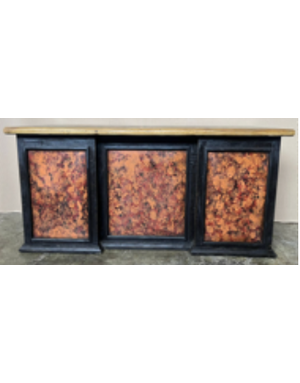 El Maestro 5 Drawer Desk - Old Wood/Red Oxidize