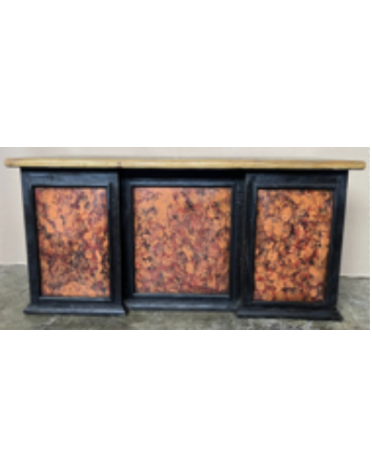 El Maestro 5 Drawer Desk - Old Wood/Red Oxidize