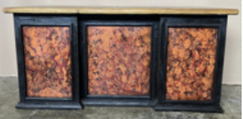 El Maestro 5 Drawer Desk - Old Wood/Red Oxidize