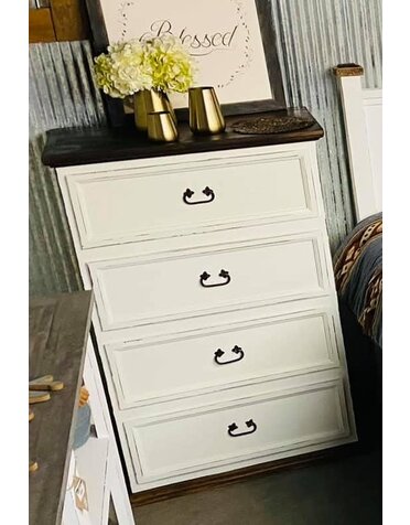 4 Drawer Economy Chest - Pearl (Dirty White)