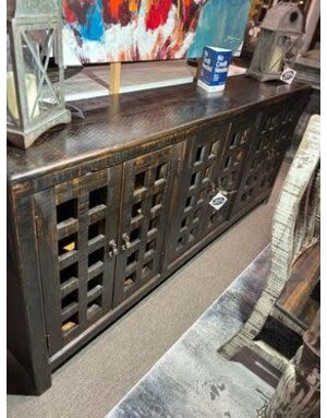 80" Consola Colada w/Glass- Black