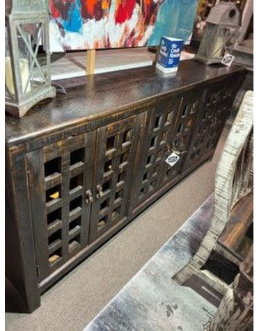 80" Consola Colada w/Glass- Black