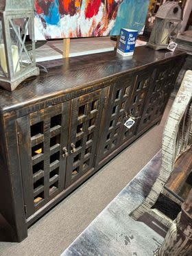 80" Consola Colada w/Glass- Black
