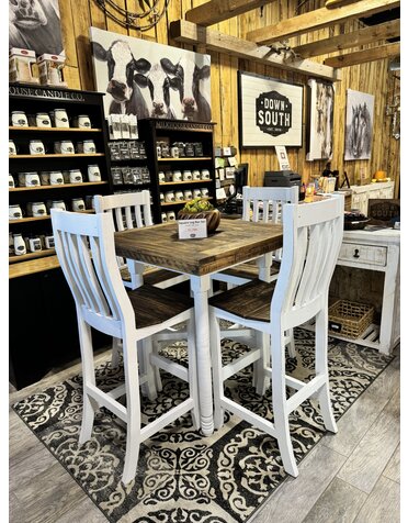 Square Leg Bar Table - White