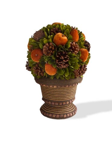 Rusty Apple & Pinecone Ball Tree - 17"