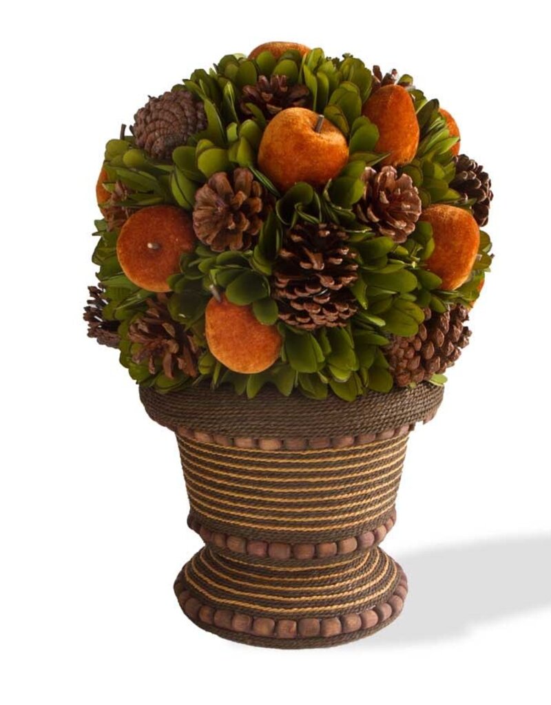 Rusty Apple & Pinecone Ball Tree - 17"