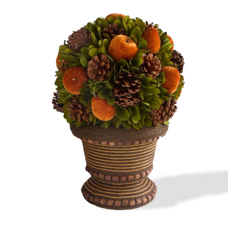 Rusty Apple & Pinecone Ball Tree - 17"