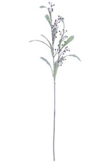 Purple Flocked Mimosa Spray