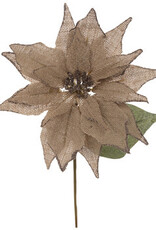 Burlap Poinsetta Pick
