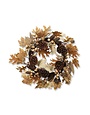 24 Inch Burlap/Maple & Oak Leaf Wreath w/Pine Cones