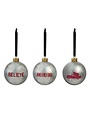 Metal Silver Ball Ornament - Ho Ho Ho