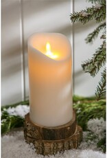 Ribbon Candy Scented LED Wax Pillar Candle w/Moving Wick and Timer