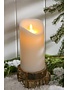 Ribbon Candy Scented LED Wax Pillar Candle w/Moving Wick and Timer
