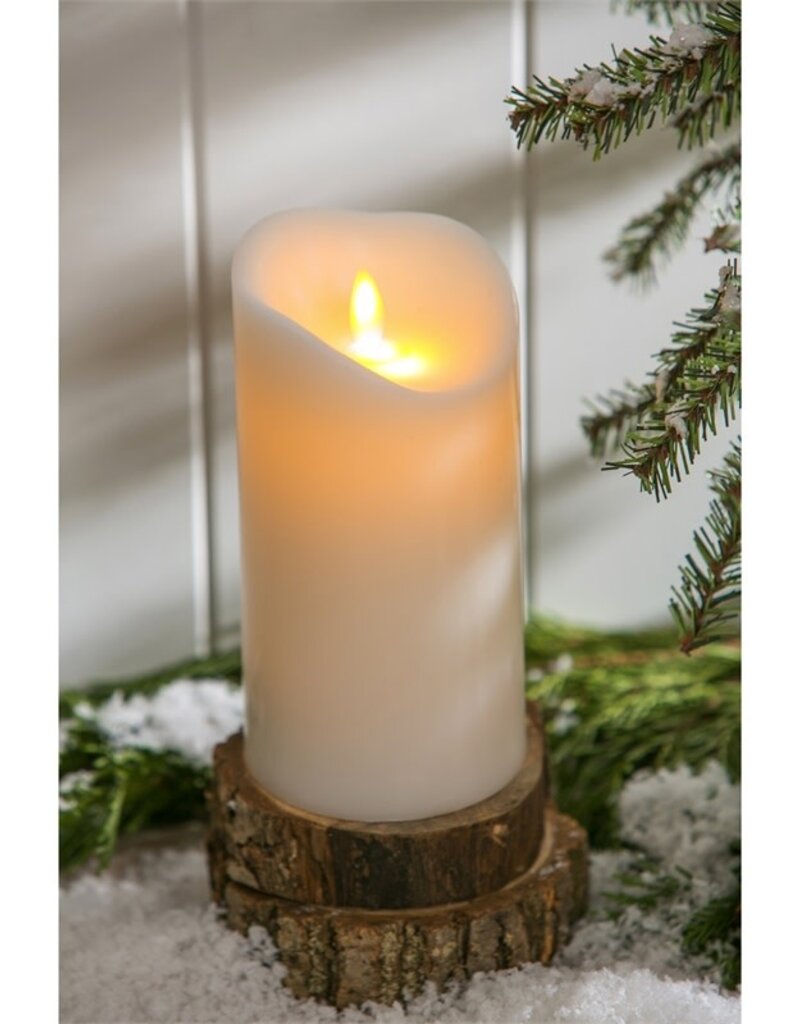 Ribbon Candy Scented LED Wax Pillar Candle w/Moving Wick and Timer