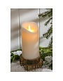 Ribbon Candy Scented LED Wax Pillar Candle w/Moving Wick and Timer