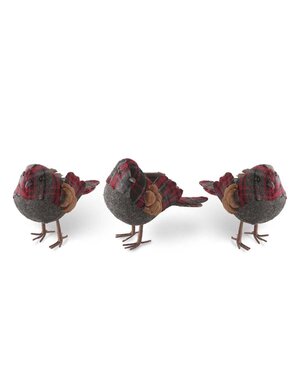 Assorted 5 Inch Red Plaid Birds (3 styles) 5"L