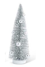 11" Vintage Pewter Bottle Brush Tree With Silver Balls