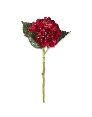 Red Icy Hydrangea Stem 17.5" L