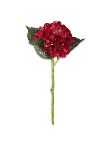 Red Icy Hydrangea Stem 17.5" L