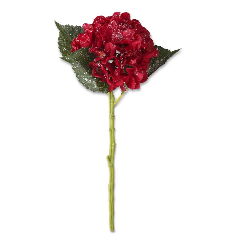 Red Icy Hydrangea Stem 17.5" L