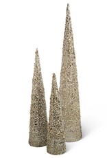 36 Inch Silver Wire Lace Cone Trees (L)