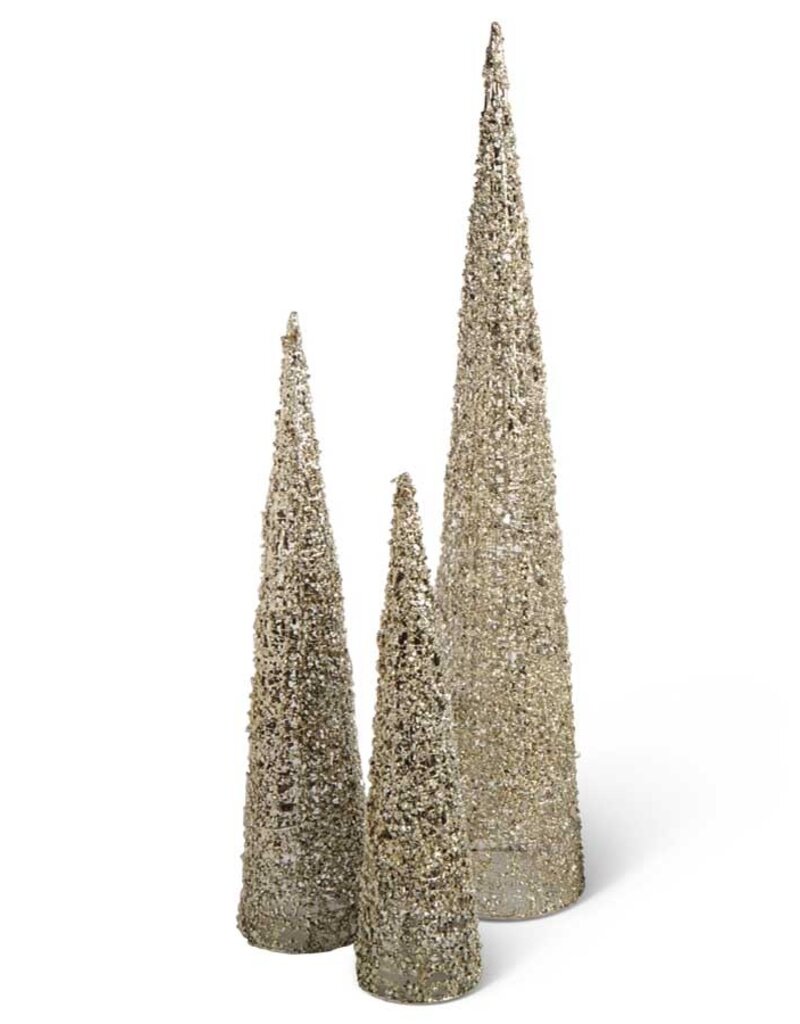 36 Inch Silver Wire Lace Cone Trees (L)