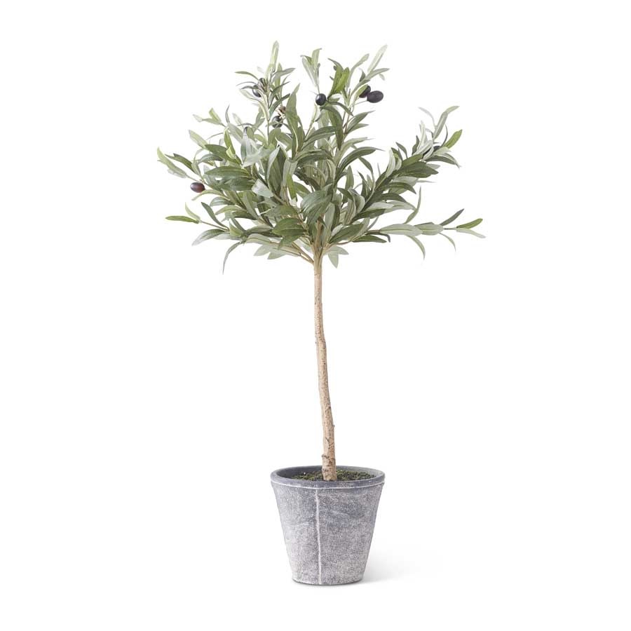 K & K Interiors 31 Inch Olive Tree w/Gray Wash Pot