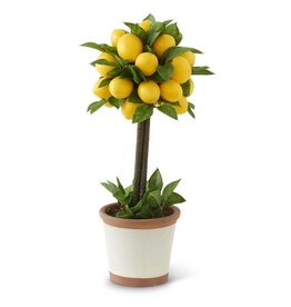 19 Inch Lemon & Foliage 1 Ball Topiary Tree in Ceramic Pot