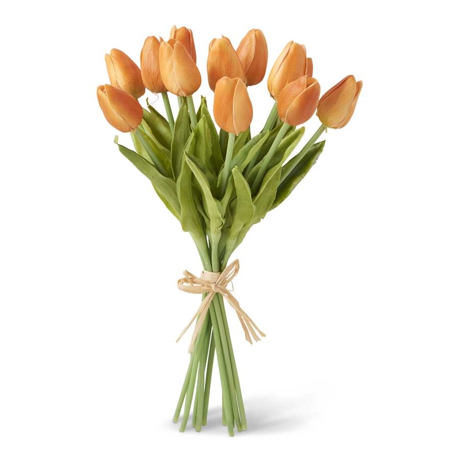 13.5 Inch Orange Real Touch Mini Tulip Bouquet (12 Stems per Bundle)