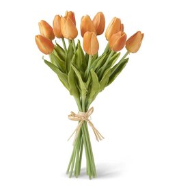 13.5 Inch Orange Real Touch Mini Tulip Bouquet (12 Stems per Bundle)