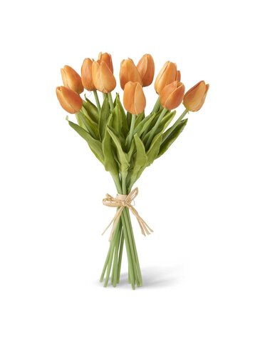 13.5 Inch Orange Real Touch Mini Tulip Bouquet (12 Stems per Bundle)