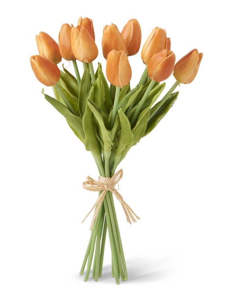 13.5 Inch Orange Real Touch Mini Tulip Bouquet (12 Stems per Bundle)