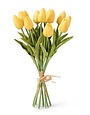 13.5 Inch Yellow Real Touch Mini Tulip Bouquet (12 Stems per Bundle)