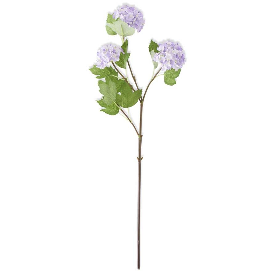 28" Purple Snowball Hydrangea - 3 Bloom Stem