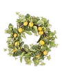 22" Lemon and Foliage Wreath w/Grapevine Base