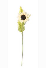 K & K Interiors 21 Inch Cream Real Touch Sunflower Stem