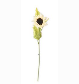 K & K Interiors 21 Inch Cream Real Touch Sunflower Stem