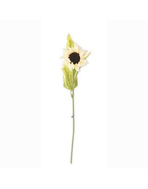 K & K Interiors 21 Inch Cream Real Touch Sunflower Stem