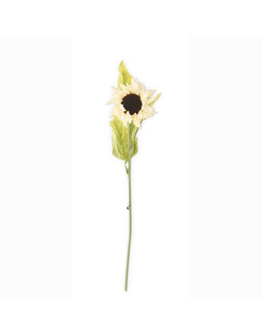 K & K Interiors 21 Inch Cream Real Touch Sunflower Stem
