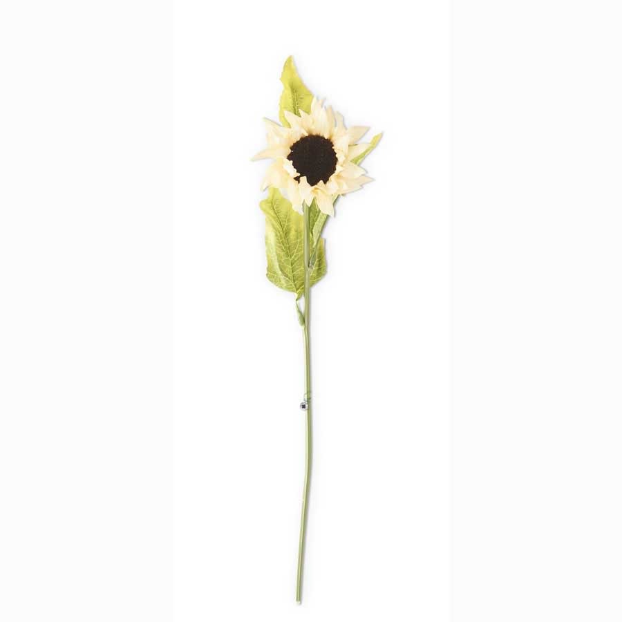 K & K Interiors 21 Inch Cream Real Touch Sunflower Stem