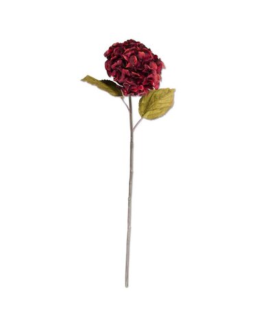 30 Inch Burgundy Hydrangea Two Leaf Stem